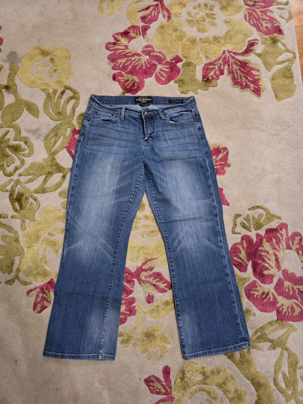 Lucky Brand Easy Rider Women’s Mid Wash Blue Bootcut Jeans Short